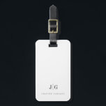 Elegantens Professionell Enkel monogram-minimalist Bagagebricka<br><div class="desc">Modern bagagetagg i eleganten med ditt monogram i en uppskalningslayout för typografi. Professionell och enkel anpassning.</div>
