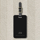 Elegantens Professionell Enkel monogram-minimalist Bagagebricka<br><div class="desc">Modern bagagetagg i eleganten med ditt monogram i en uppskalningslayout för typografi. Professionell och enkel anpassning.</div>