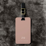 Elegantens Professionell Enkel monogram-minimalist Bagagebricka<br><div class="desc">Modern bagagetagg i eleganten med ditt monogram i en uppskalningslayout för typografi. Professionell och enkel anpassning.</div>