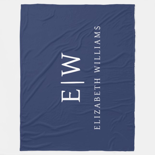 Elegantens Professionell Enkel monogram-minimalist Fleecefilt (Framsidan)