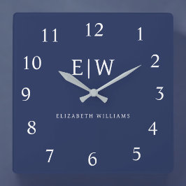 Elegantens Professionell Enkel monogram-minimalist Fyrkantig Klocka