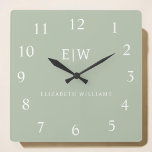 Elegantens Professionell Enkel monogram-minimalist Fyrkantig Klocka<br><div class="desc">Vi presenterar vår Professionell för Elegant Enkel monogram Minimalistisk insamling: Öka stil med tidlös sofistikering och underskattad elegans. Den här samlingen är utformad med stor noggrannhet och innehåller minimalistiska utformningar som är anpassade till din personlig monogram. Varje biet utstrålar professionalism och förfining, perfekt för att skapar ett varaktigt intryck i...</div>