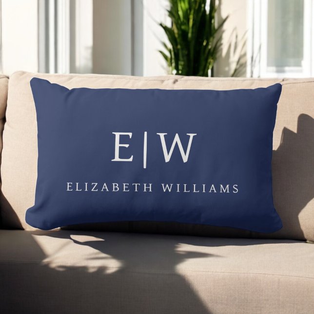 Elegantens Professionell Enkel monogram-minimalist Lumbarkudde (Skapare uppladdad)