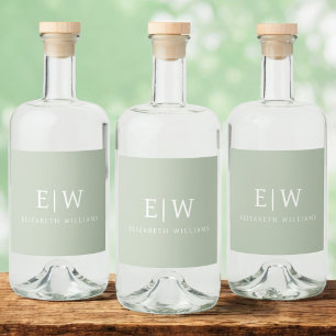 Elegantens Professionell Enkel monogram-minimalist Spritflaskor Etikett