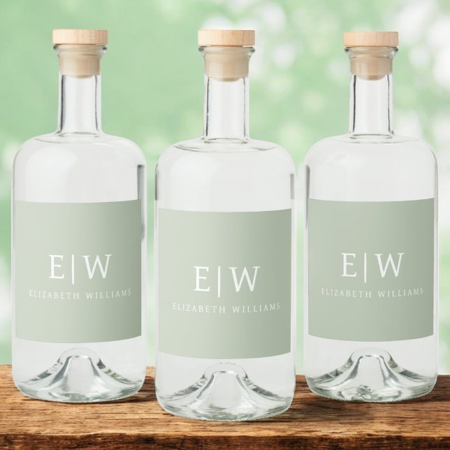 Elegantens Professionell Enkel monogram-minimalist Spritflaskor Etikett (Skapare uppladdad)