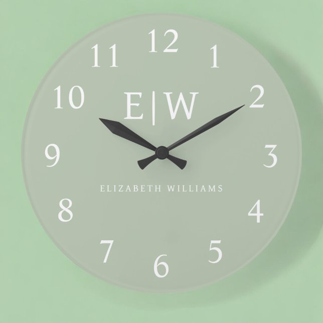 Elegantens Professionell Enkel monogram-minimalist Stor Klocka (Skapare uppladdad)