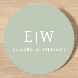 Elegantens Professionell Enkel monogram-minimalist Underlägg Papper Rund