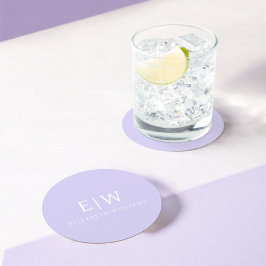 Elegantens Professionell Enkel monogram-minimalist Underlägg Papper Rund