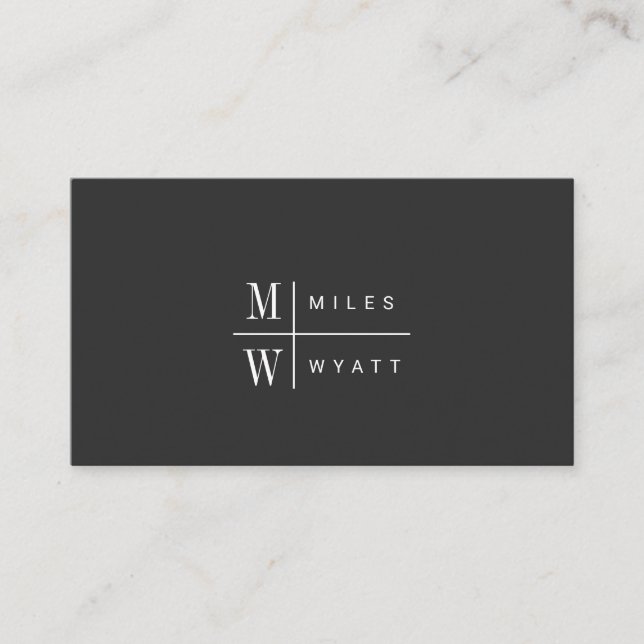 Elegantens Professionell Enkel monogram-minimalist Visitkort (Framsida)