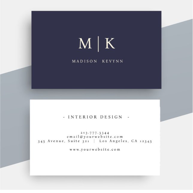 Elegantens Professionell Enkel monogram-minimalist Visitkort (Skapare uppladdad)