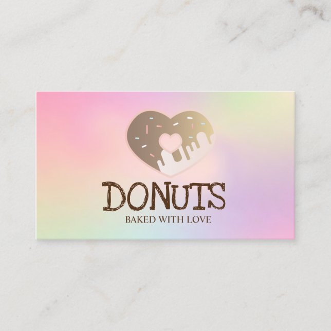 Elegantens Professionell Iridescent,Donuts,Bakery Visitkort (Framsida)