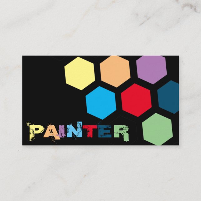 Elegantens regnbåge färg hexagonala former visitkort (Framsida)