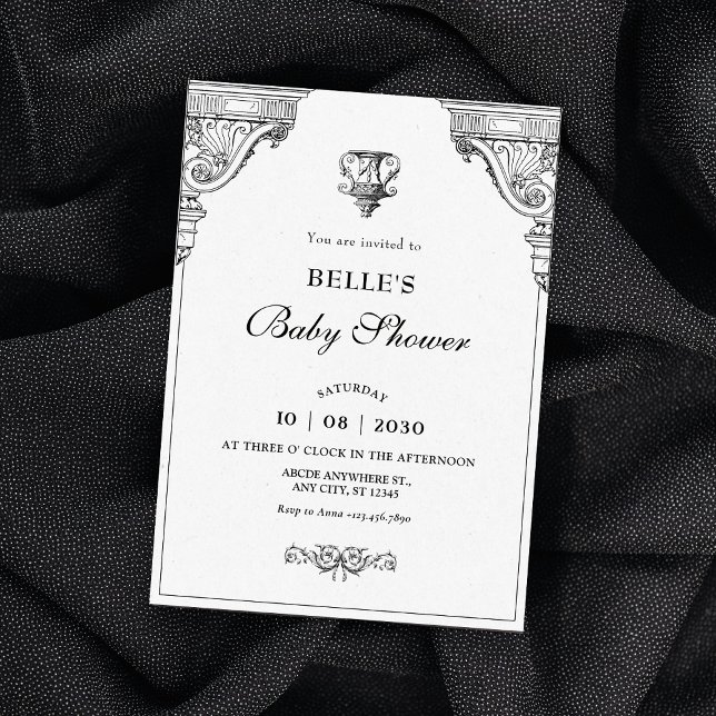 Elegantens Renaissance - babydusch för arkitektur Inbjudningar (Skapare uppladdad)