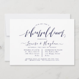 Elegantens repetitionsmiddag, marint blått skript meddelande