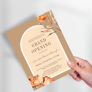 Elegantens Retro Arch Flower Business Grand Open Reklamblad