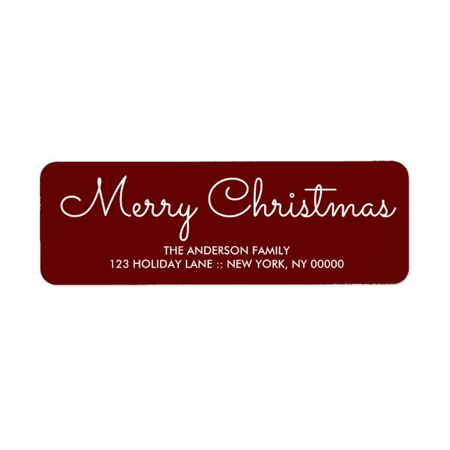 Elegantens röda Returadress jul Etikett (Framsidan)