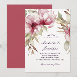 Elegantens Rosa Blommigt 2 skall bli en bibel Inbjudningar