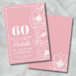 Elegantens Rosa Blommigt 60:e födelsedagen Inbjudningar<br><div class="desc">Vi presenterar en chic och elegant 60:e födelsedagsfest inbjudan, perfekt för att fira sextio år i stil. Utformningen har en ljus rosa bakgrund i lycklig, nästan som en mörkare rosa, med ömtålig blomsterkonst som löper ner på högerna. Även om dessa är anemonblommor kan de dra av en ganska generisk blommigt....</div>
