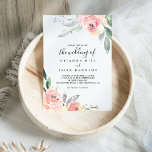 Elegantens Rosa  Blommigt Bröllop vid Inbjudningar<br><div class="desc">Denna elegant rosa  blommigt bröllop av inbjudan är perfekt för ett enkelt bröllop. Utformningen har hand om rosa  ro och människor med grönt och grått löv,  vilket inspirerar naturskönheten.</div>