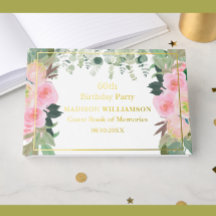 Elegantens Rosa Blommigt varje år Guld Foil