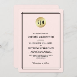 Elegantens Rosa | GULD BRÖLLOP Inbjudningar