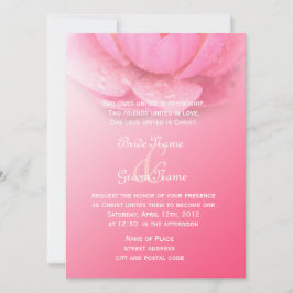Elegantens rosa i rosa Christian bröllop Inbjudningar