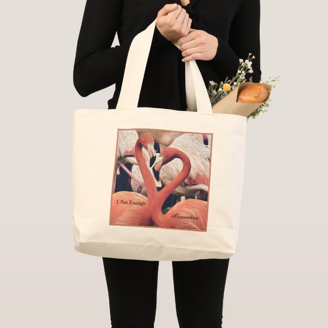 Elegantens Rosa... Jag är nog Ord citerar motivera Jumbo Tygkasse (Framsida (produkt))