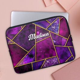 Elegantens rosa lila geometrisk geometrisk  laptop fodral