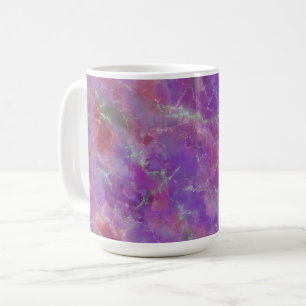 Elegantens Rosa, Lila och Silver Marble Mönster Kaffemugg