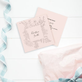 Elegantens Rosa , minimalistisk Blommigt i Vår Fyrkantigt Visitkort