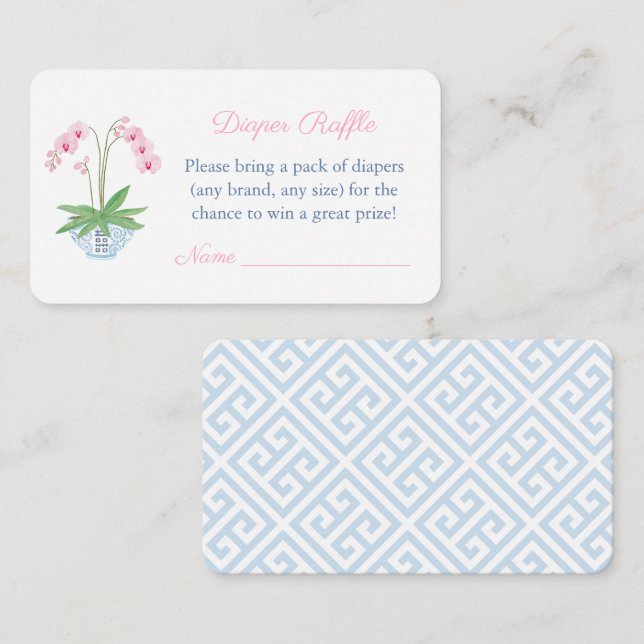 Elegantens Rosa och Blå babyskor Dappa Raffle Tilläggskort (Fram/baksida)