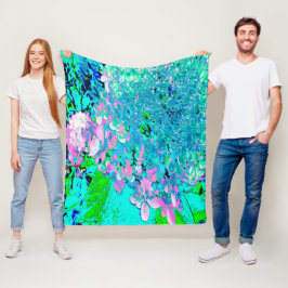 Elegantens Rosa och Blue Limelight Hydrangea Fleecefilt