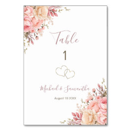 Elegantens Rosa och Bröllop-signalen i Elfenbensku Bordsnummer