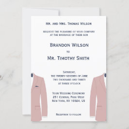 Elegantens Rosa och Bröllopsinbjudningar för blått Inbjudningar