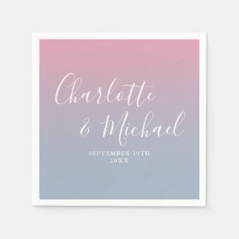 Elegantens Rosa och Dusty Blue Ombre Bröllop Pappersservett