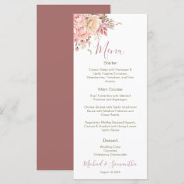 Elegantens Rosa och Elfenbenskustens Bröllop Meny