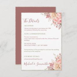 Elegantens Rosa och Elfenbenskustens Vår bröllop Tilläggskort