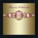 Elegantens Rosa och Födelsedagsfesten Guld Inbjudningar<br><div class="desc">Elegant rosa och guld födelsedagsfest inbjudan. Denna vackra inbjudan till rosa och guld party och evenemanget är lätt att anpassa för evenemanget genom att helt enkelt välja knappen "Anpassa den!" för att börja lägga till din händelseinformation, typsnitt stil, typsnitt storlek & färg och ordalydelse. Observera att alla de klistermärken, kort...</div>