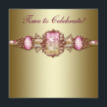 Elegantens Rosa och Födelsedagsfesten Guld Inbjudningar<br><div class="desc">Elegant rosa och guld födelsedagsfest inbjudan. Denna vackra inbjudan till rosa och guld party och evenemanget är lätt att anpassa för evenemanget genom att helt enkelt välja knappen "Anpassa den!" för att börja lägga till din händelseinformation, typsnitt stil, typsnitt storlek & färg och ordalydelse. Observera att alla de klistermärken, kort...</div>