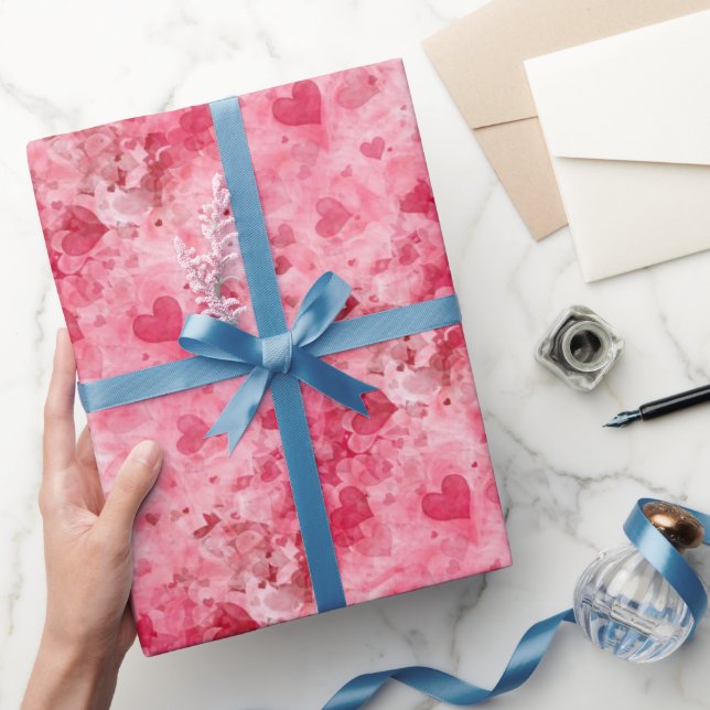 Elegantens Rosa och rödhjärter, Pappra Presentpapper (Gåvor)