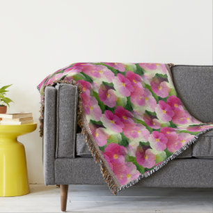 Elegantens Rosa och vita föroreningar blommar Möns Filt