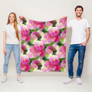 Elegantens Rosa och vita föroreningar blommar Möns Fleecefilt