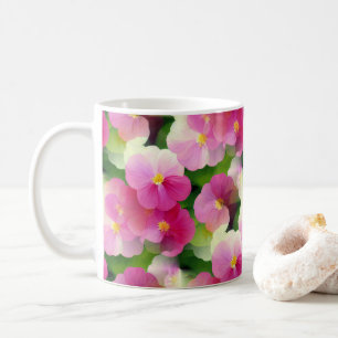 Elegantens Rosa och vita föroreningar blommar Möns Kaffemugg