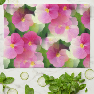 Elegantens Rosa och vita föroreningar blommar Möns Kökshandduk