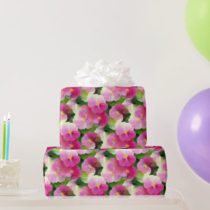 Elegantens Rosa och vita föroreningar blommar Möns Presentpapper