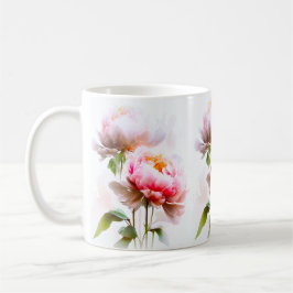 Elegantens Rosa och vitblommor Kaffemugg