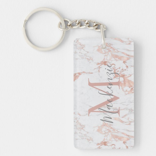 Elegantens  Rosa | Ro Gold Foil Monogram Photo (Framsidan)