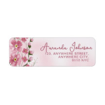 Elegantens Rosa Skript Botaniskt vattenfärg