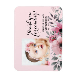 Elegantens Rosa TACK FÖR KOMMANDE! Christening Magnet