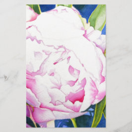 Elegantens rosa, vit klassisk blommigt med vattenf brevpapper